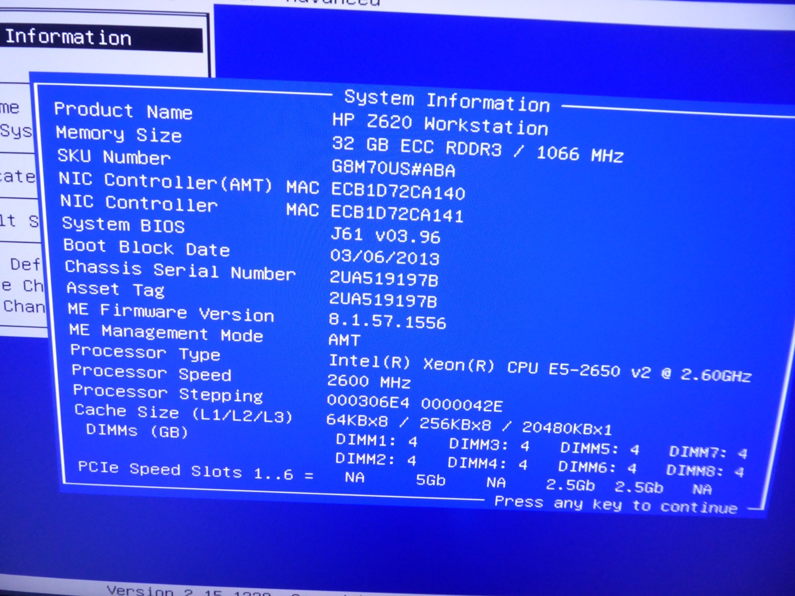 HP Z620 WORKSTATION SERVER XEON E5-2650 v2 2.6GHz 32GB 480GB SSD WIN 10 Pro