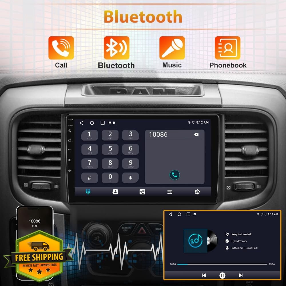 AWESAFE Ram 1500 Stereo for AUTO AC