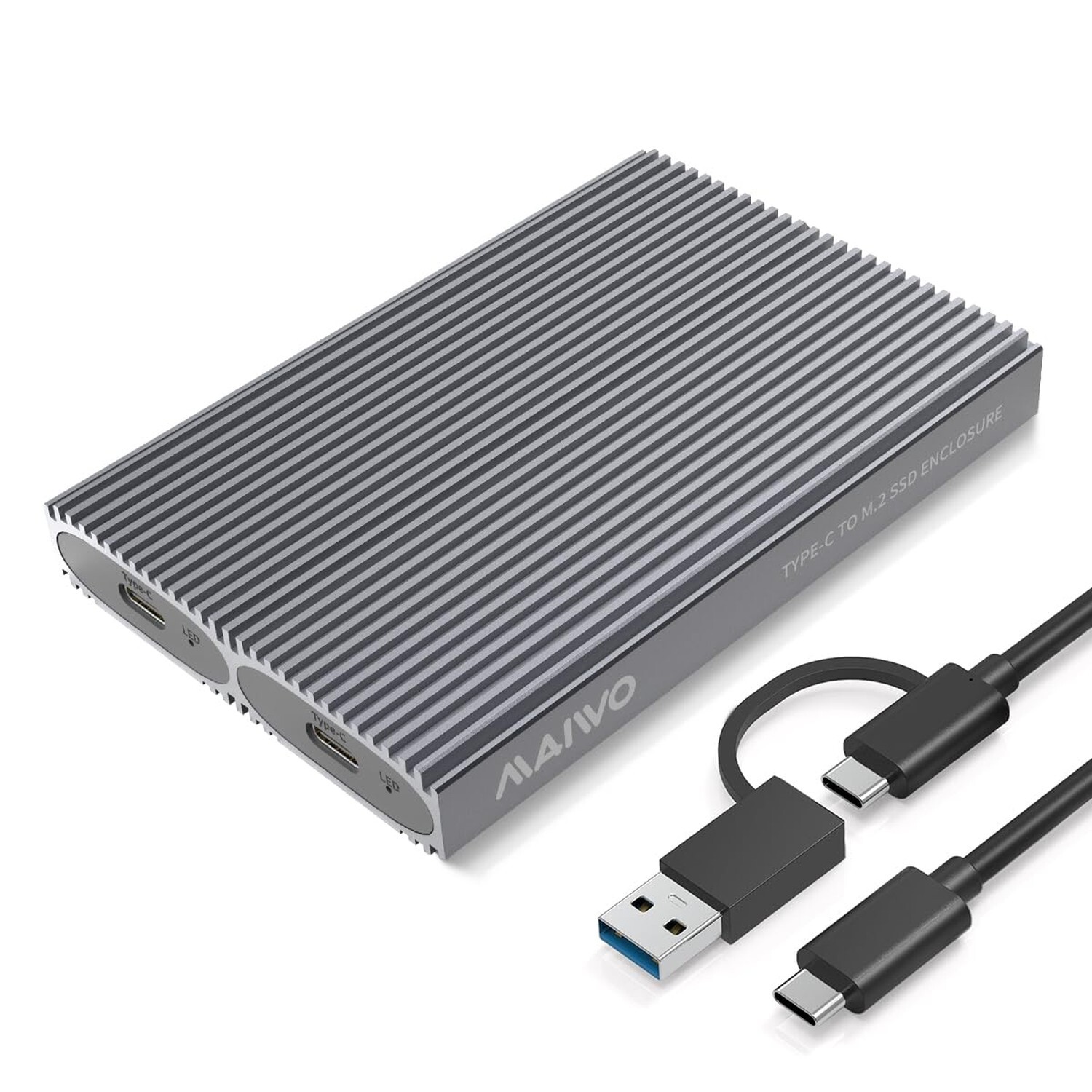 MAIWO Dual Bay M.2 NVMe SSD Enclosure, USB3.1 GEN2 10Gbps with UASP Trim, Up …