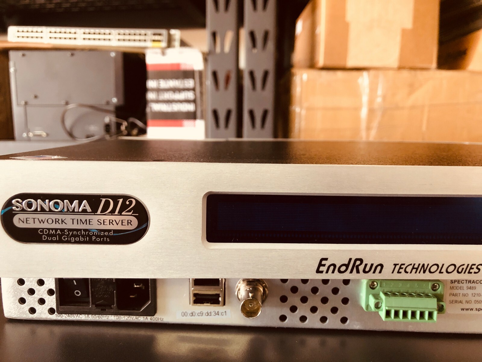 Endrun Technologies Sonoma D12 CDMA Network NTP Time Server 3026-0001-000