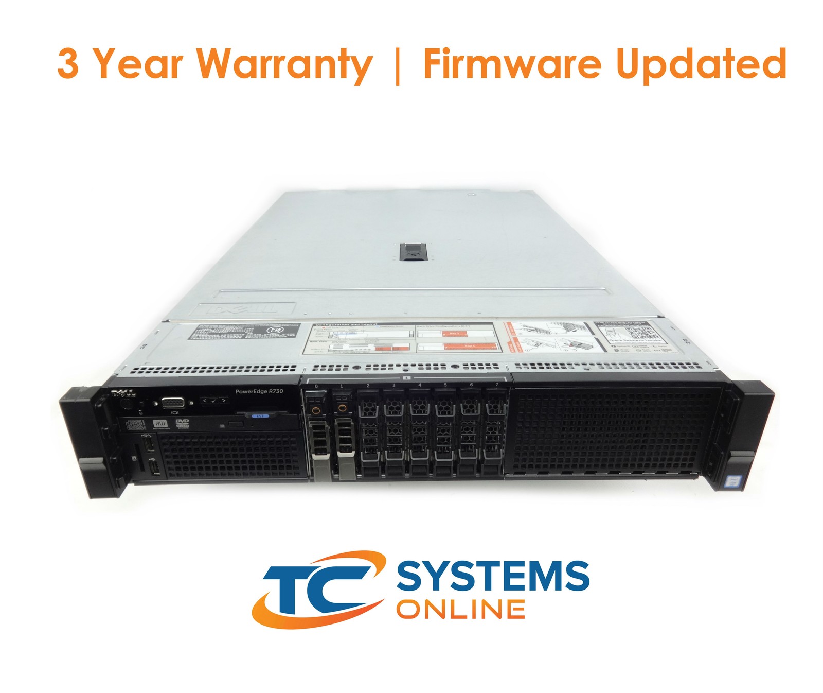 Poweredge R730 8SFF 2x E5-2640v4 2.4GHZ =20C/40T 32GB 2x HD TRAY H730P