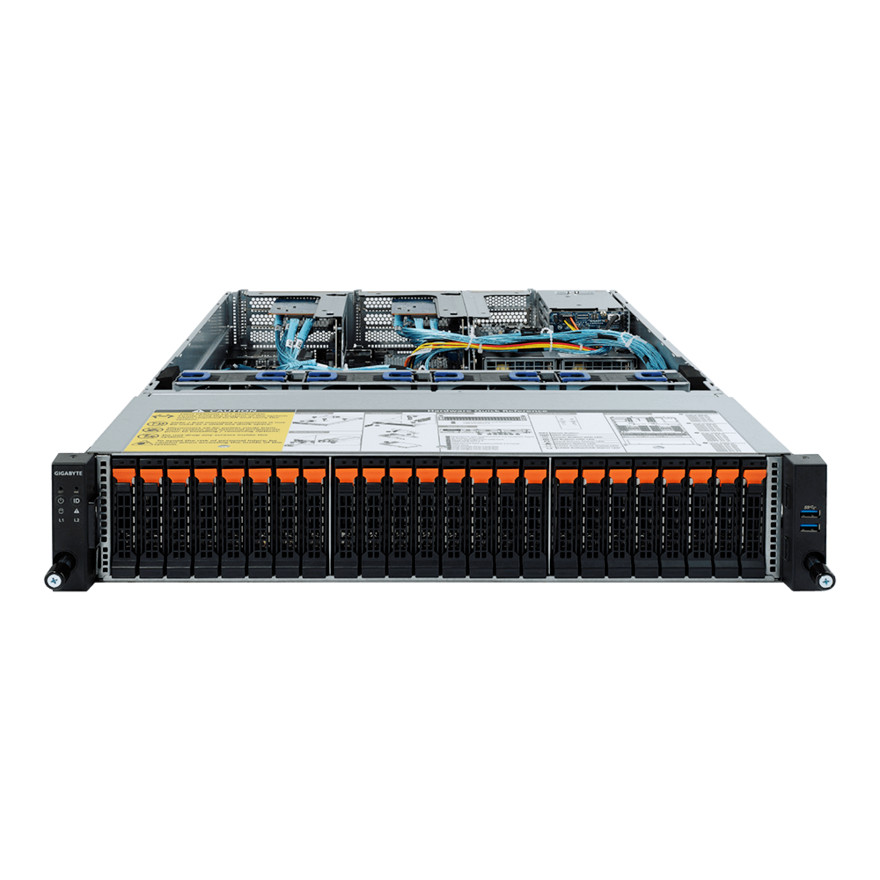Gigabyte Rack Server R282-Z92 24x U.2 2x 2.5″ 2x 1600W For AMD EPYC No Disk /RAM