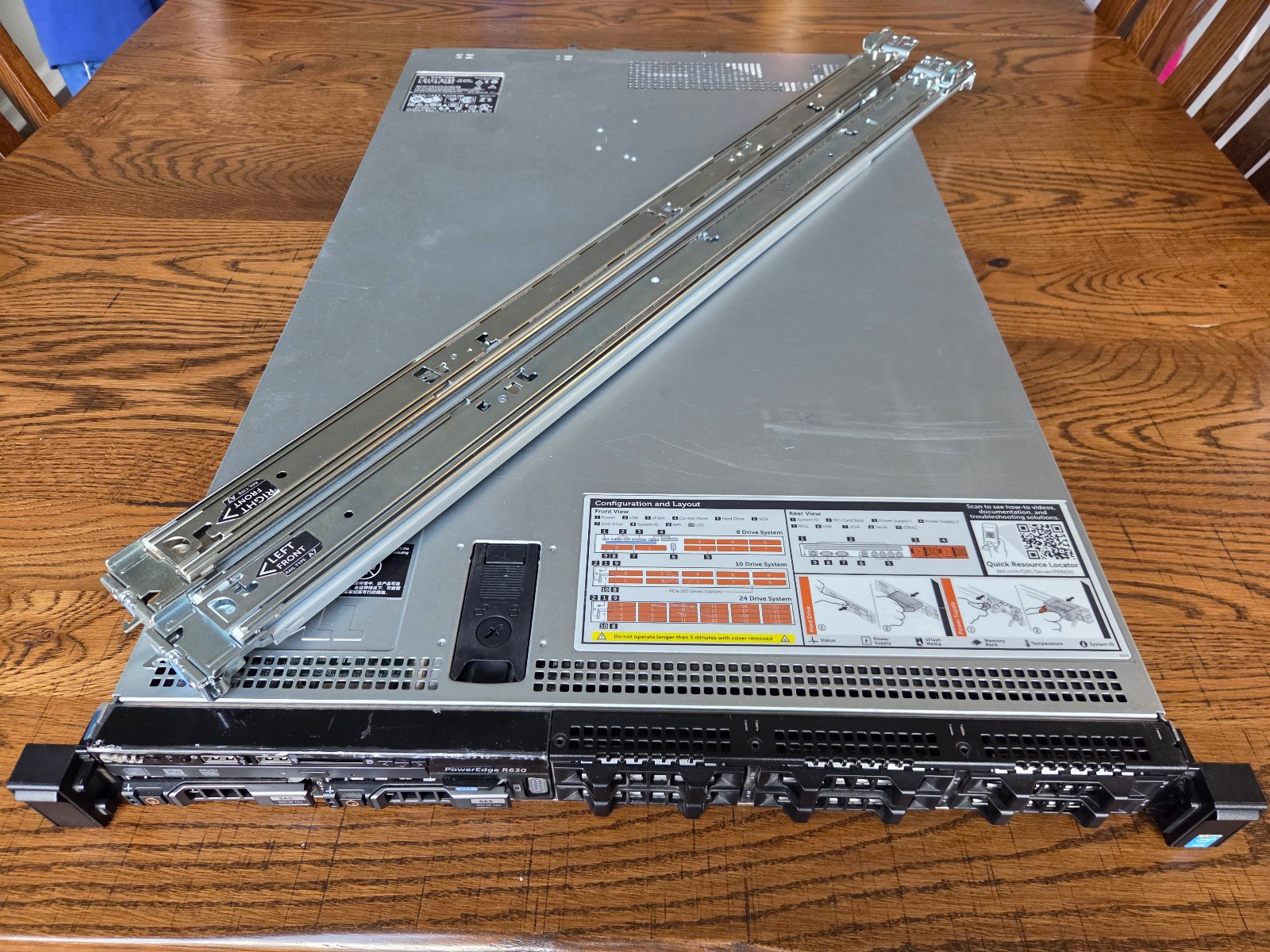 Dell PowerEdge R630 8-Bay 1U 2.5″ 2x Intel E5-2697 v3 128GB PERC H330 1x PSU