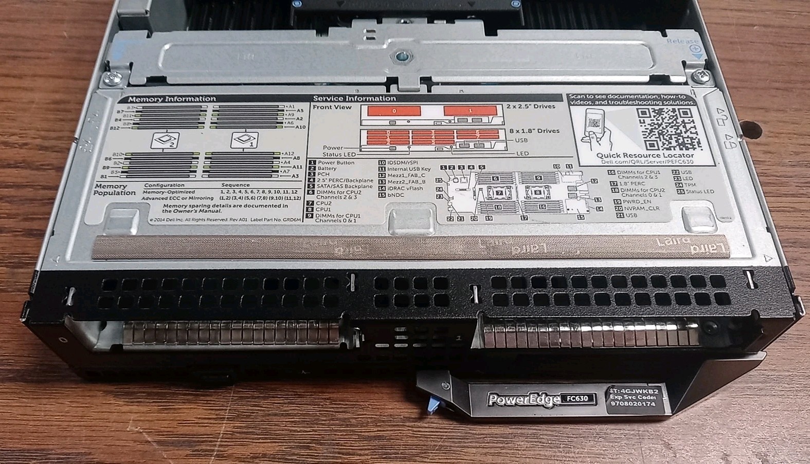 Dell PowerEdge FC630 Server Blade W/ 1 XEON E5-2697V3, 0KHKN5, 0P2KTN