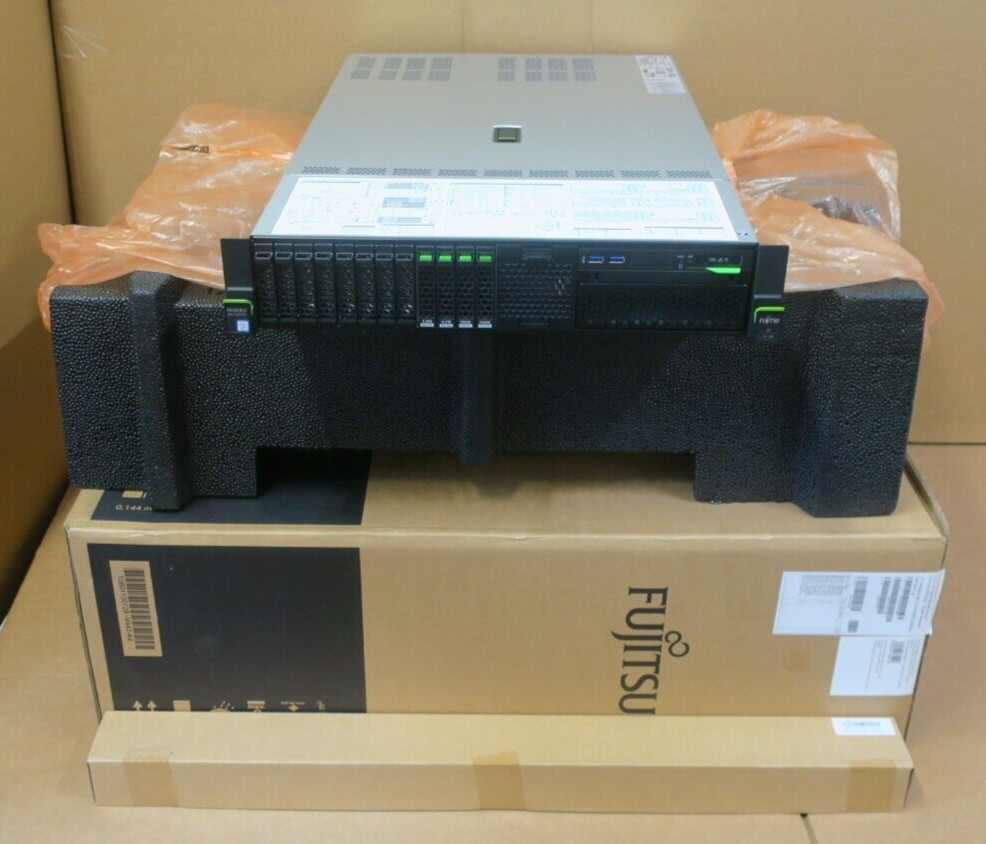 New Fujitsu Primergy RX2540 M5 6C Bronze 3204 64GB 2x 3.2TB +2x 750G NVMe Server