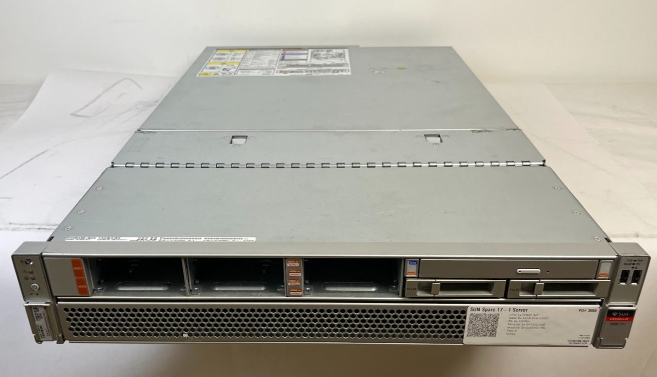 Sun SPARC T7-1 8×2.5″ Server 1x SPARC M7 No RAM/Drives 2x1000W QLE8362-0RL