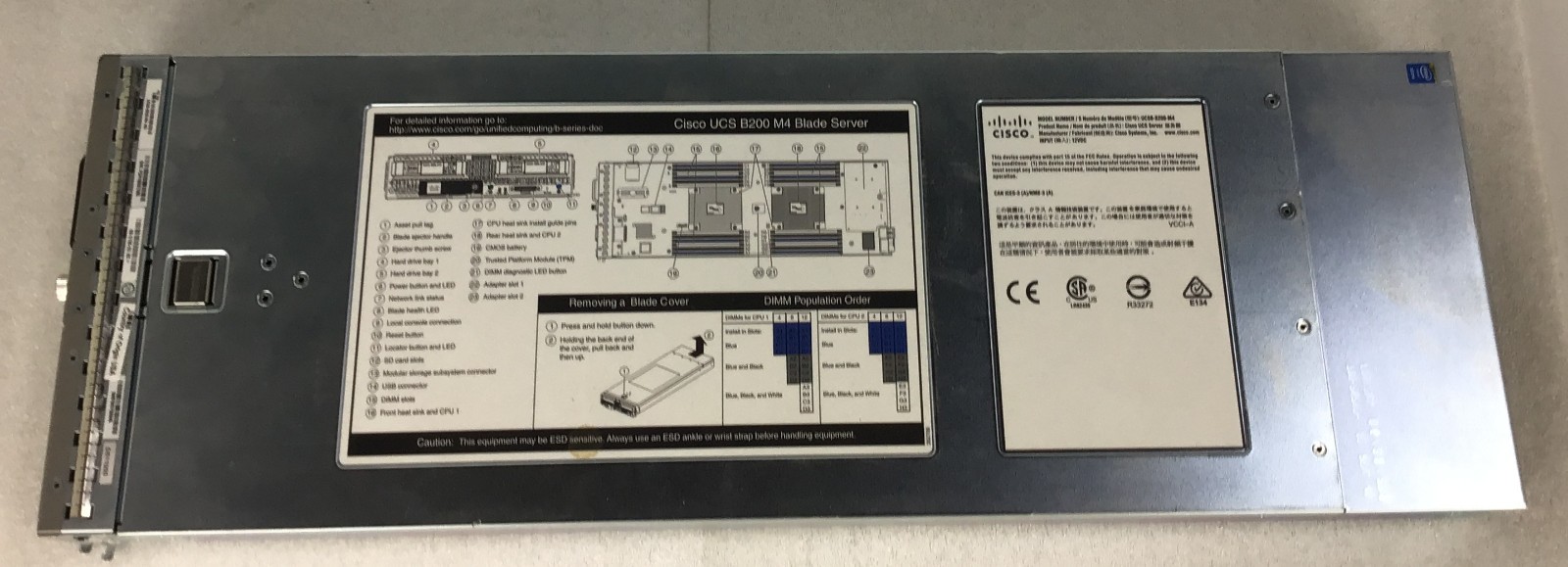Cisco UCSB-B200-M4 Blade Server 2x CPU’s No Ram, Drives or Drive Caddies