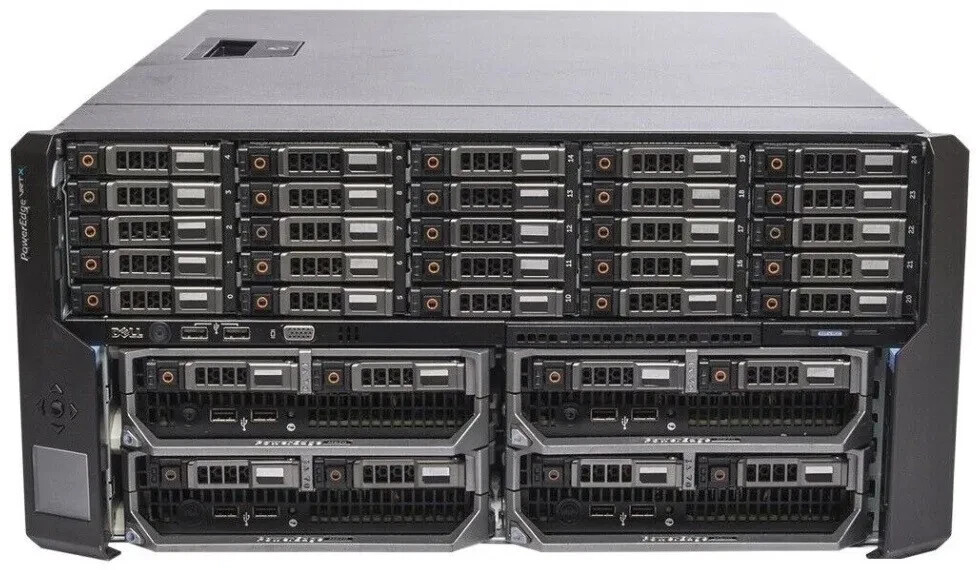Dell PowerEdge VRTX 4xM640, 8x Platinum 8173M 224C/448T, 1.5TB RAM, 4×1.6TB SSD