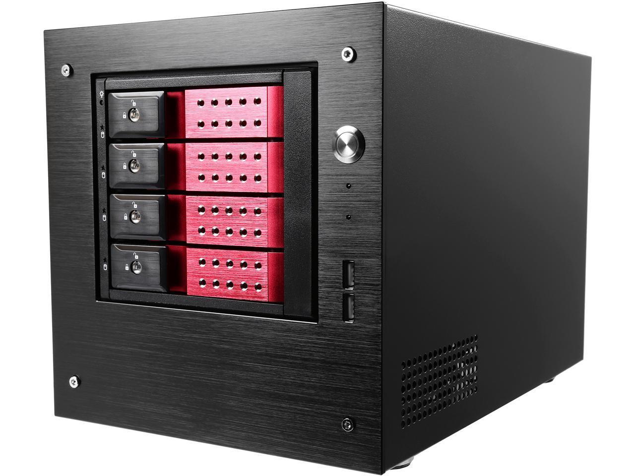 iStarUSA S-35-DE4RD Black Aluminum / Steel Tower Compact Stylish 4 x 3.5″ Hotswa