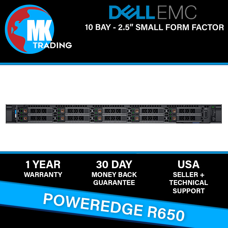 Dell PowerEdge R650 10B SFF 1U Server -V6- Choose CPUs/RAM/Drives – Wholesale