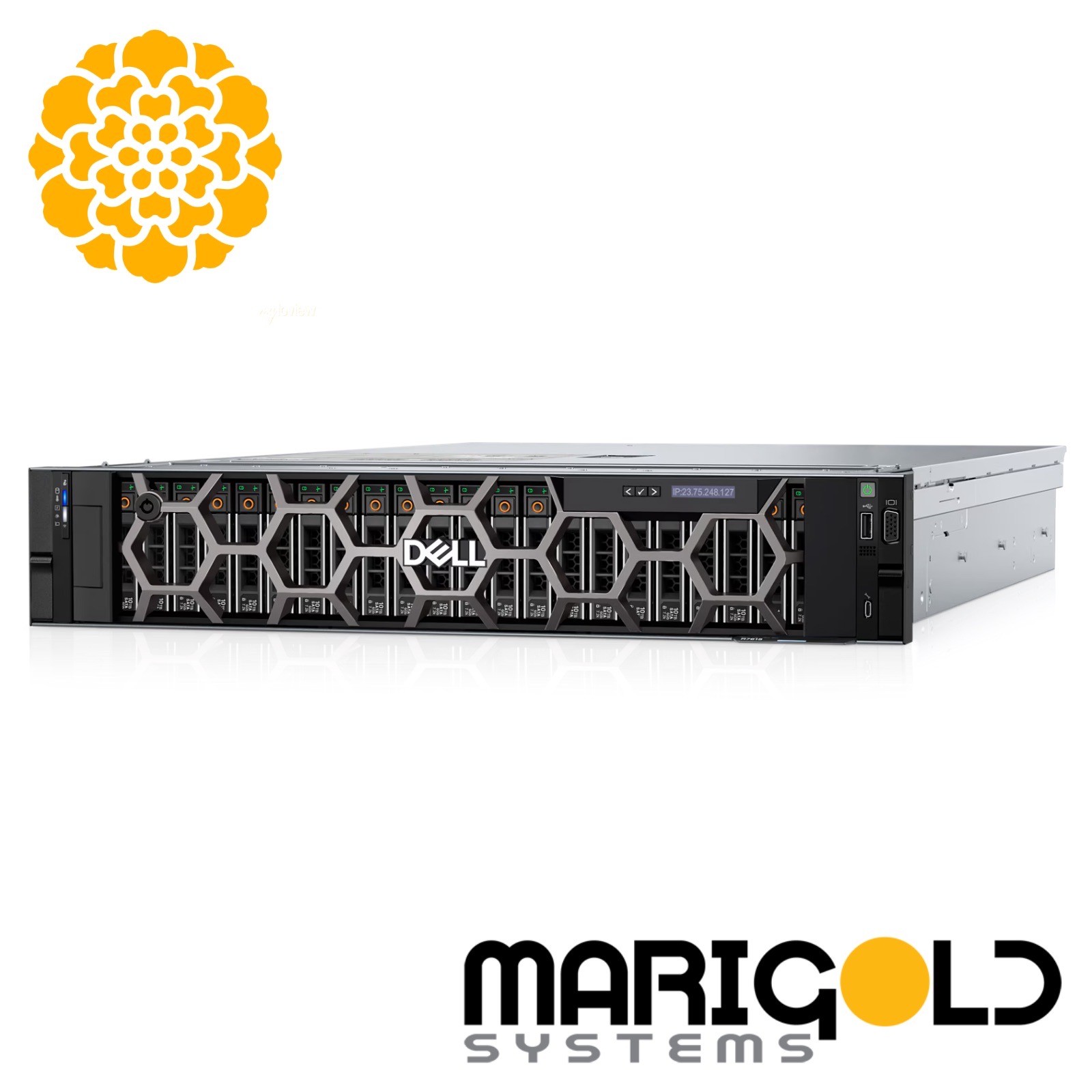 Dell PowerEdge R7615 Server: AMD EPYC 9224 24C, 512GB, 2x960GB M.2 10x 3.84 SSD