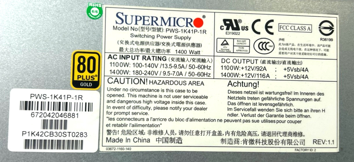 Supermicro CSE-827 2x H8DGT-HF/H8DGT-HIBQF 4 x AMD 6128 @2.0GHz, 32GB Mem Each