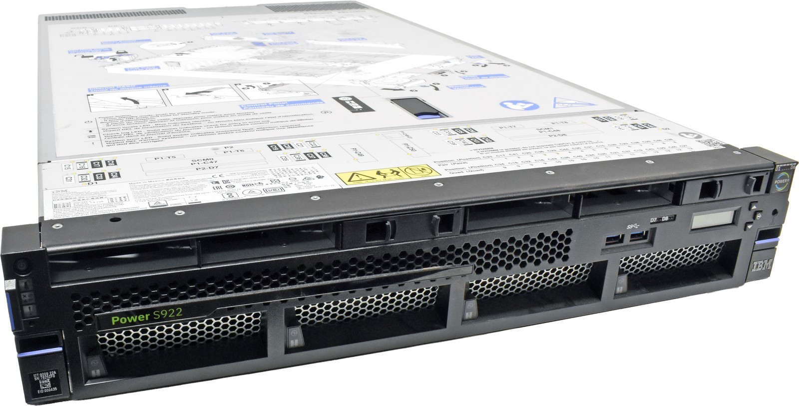IBM Power S922 Server 2x Power9 CPU 8C 0GB PC4 8x SFF 2.5 2U 2-Port 25GbE SFP28