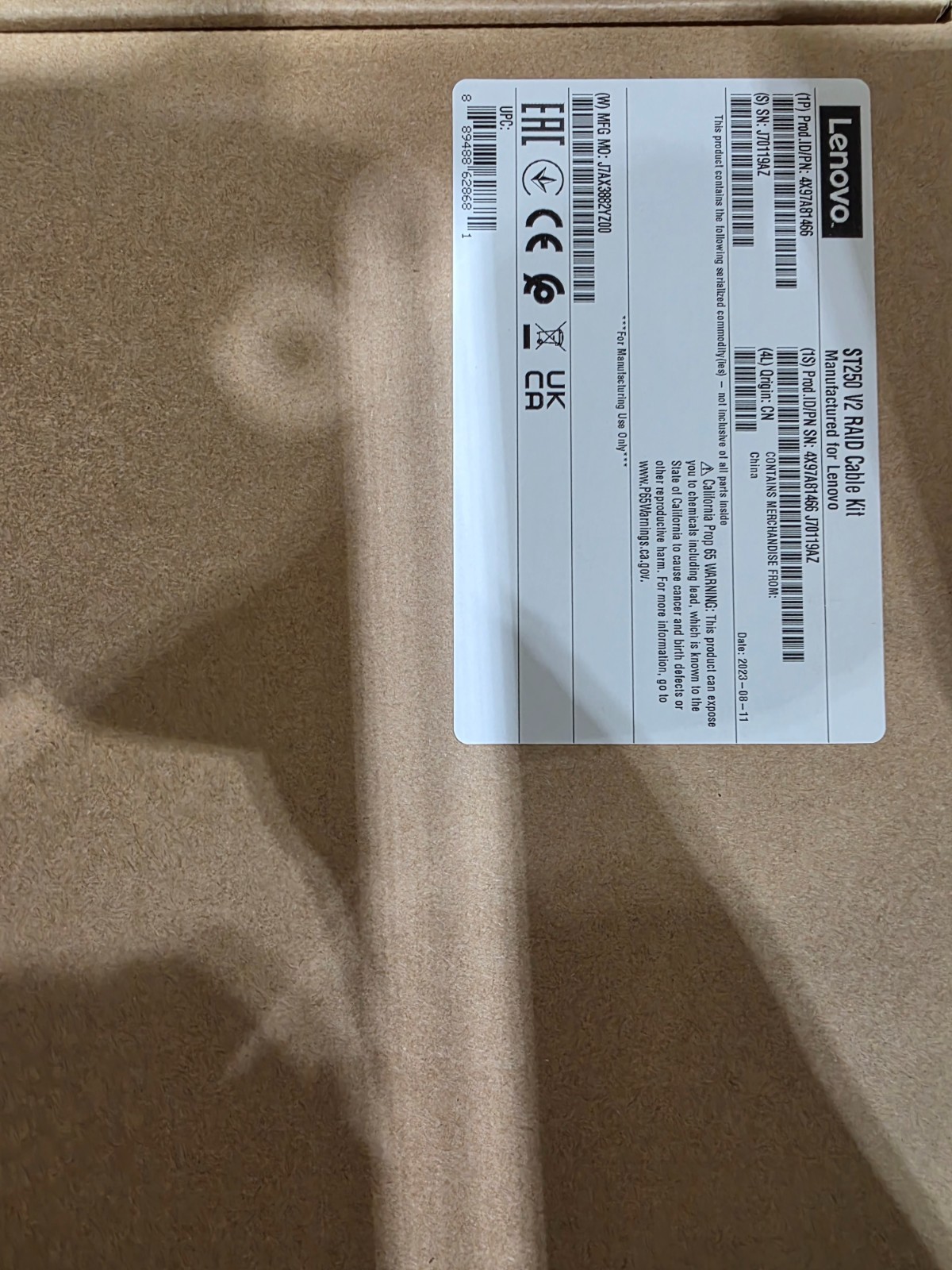 LENOVO HBA/RAID ADAPTER CABLE KIT 4X97A81466 NEW