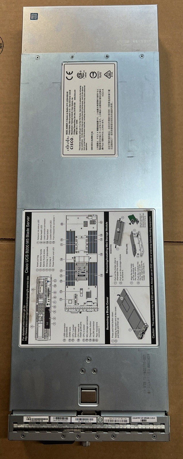 Cisco UCS B200 M5 2x Heatsink No CPU/Memory/Ram, HDD UCSB-B200-M5