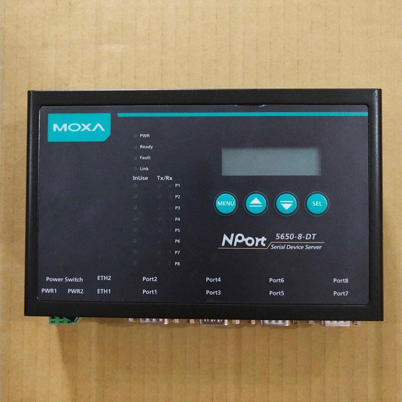 NPort 5650-8-DT 8-Port Serial Server Wall-mount&Guide-rail Installation DB9 Pin