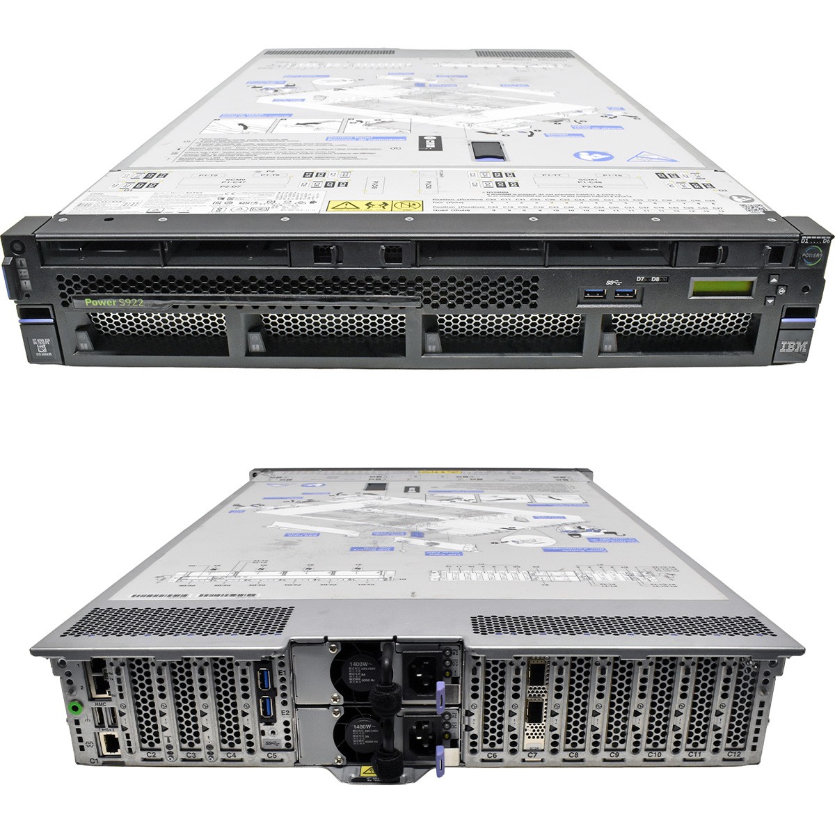 IBM Power S922 Server 2x Power9 CPU 10C 0GB PC4 8x SFF 2.5 2U 2-Port SFP28 25Gb