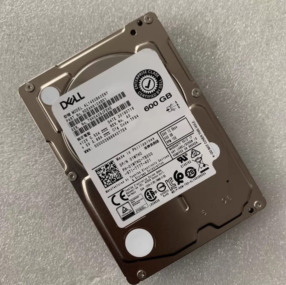used Dell 600G 15K 12G 2.5″ server hard drive AL14SXB60ENY 01W7HC 1W7HC