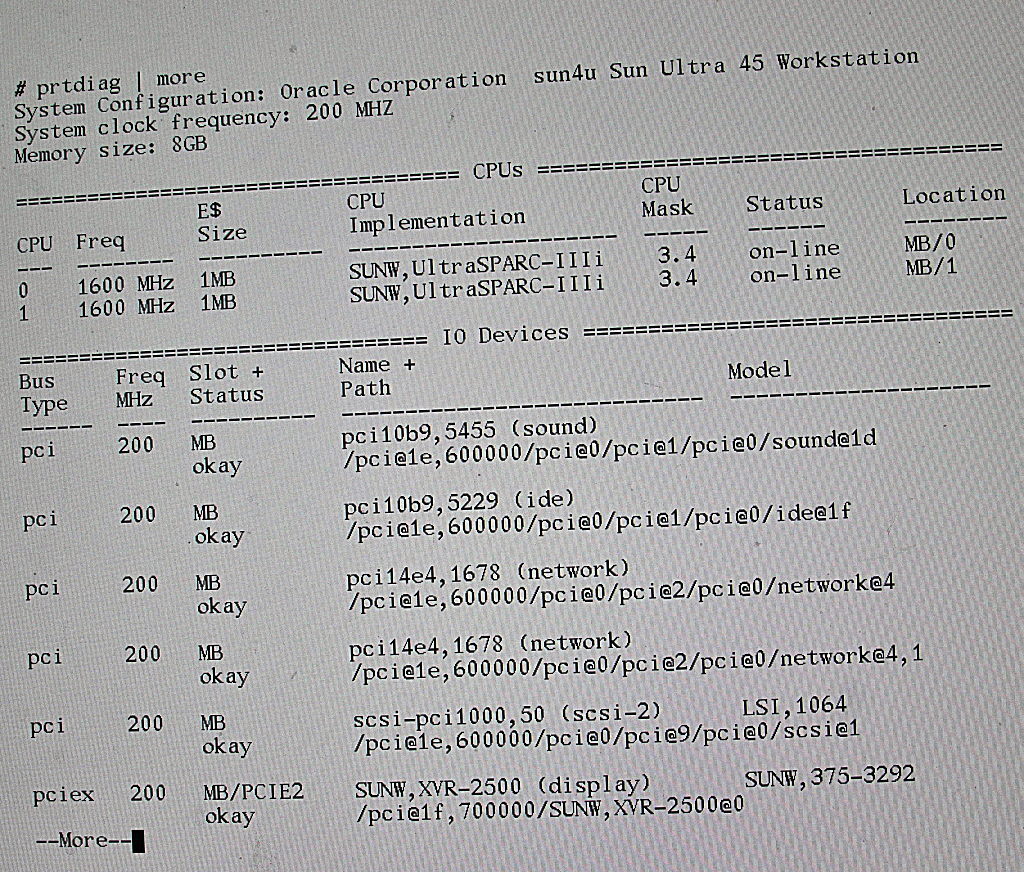 SUN Ultra 45 2x UltraSPARC-IIIi 1.6GHz 8Gb Dram XVR-2500 80GB HDD DVD