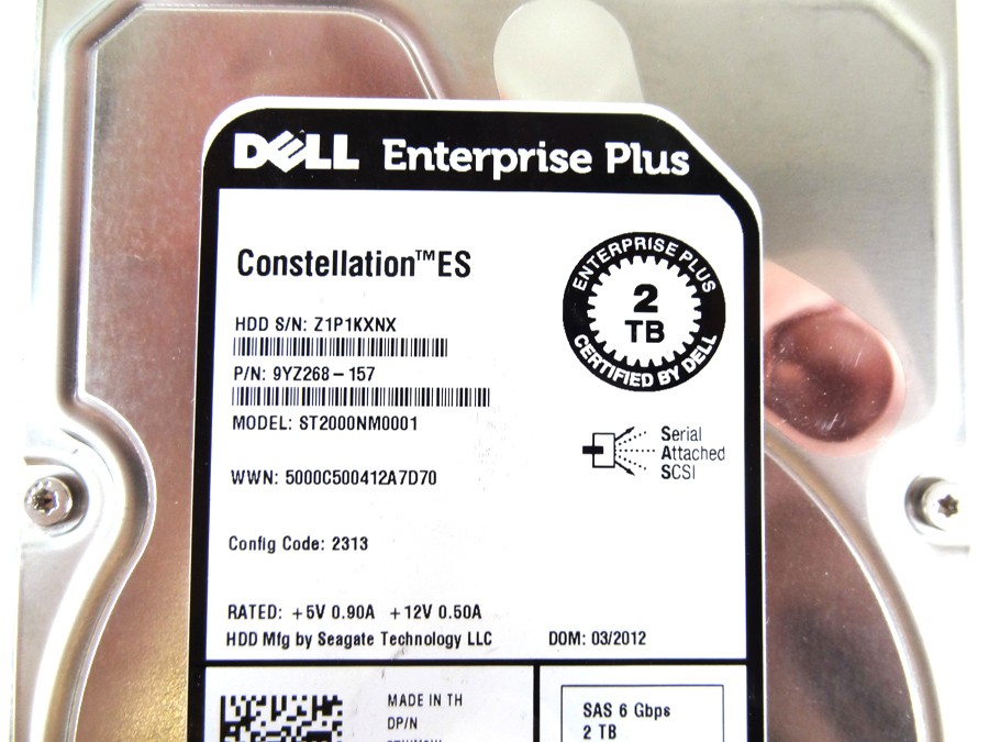 EQUALLOGIC DELL 7WV9W 2TB 7.2K SAS 3.5 6G HARD DRIVE