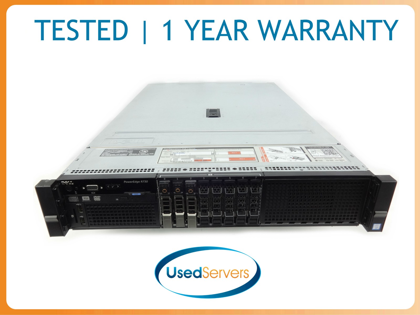 Poweredge R730 8SFF 2x E5-2620v4 2.1GHZ=16Cores 128GB 2133 3x 300GB 12G H730