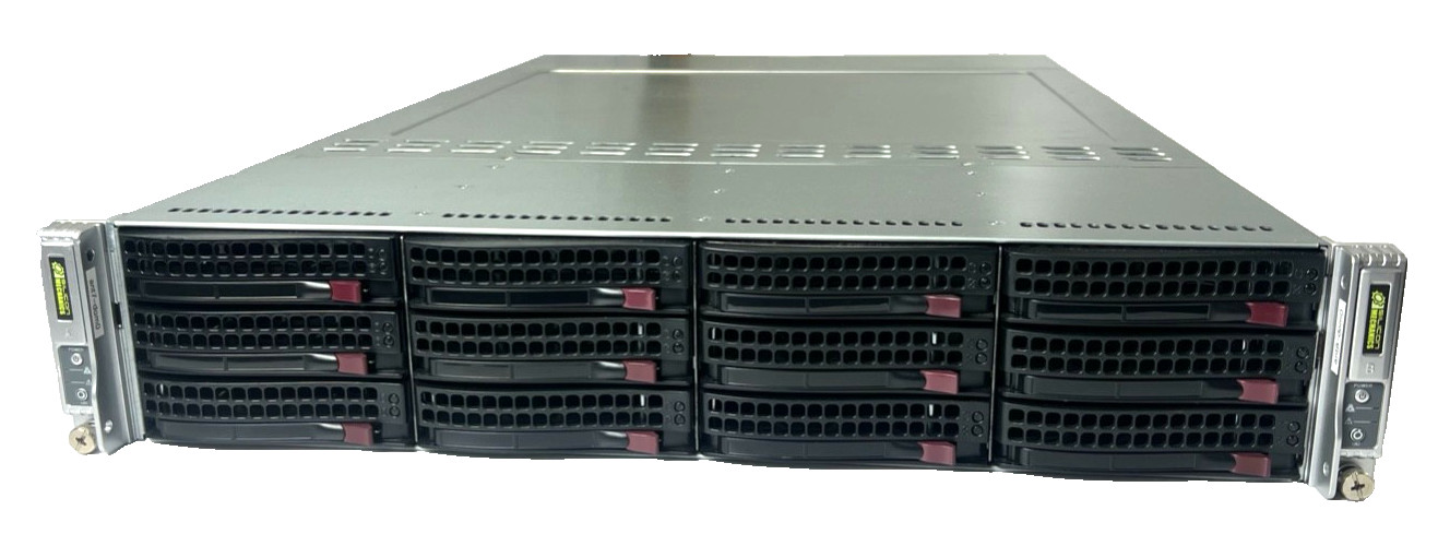 Supermicro CSE-827 2x H8DGT-HF/H8DGT-HIBQF 4 x AMD 6128 @2.0GHz, 32GB Mem Each