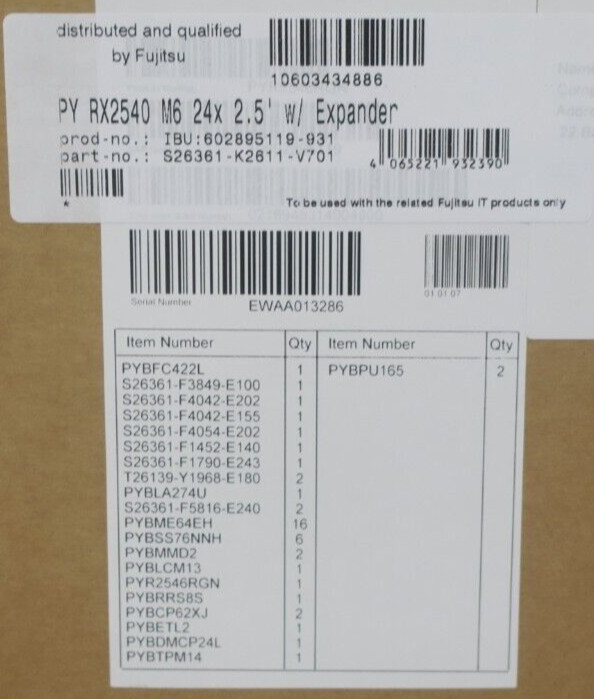 Fujitsu Primergy RX2540 M6 2x 16C Silver 4314 1TB RAM 6x 7.68TB SSD 24Bay Server
