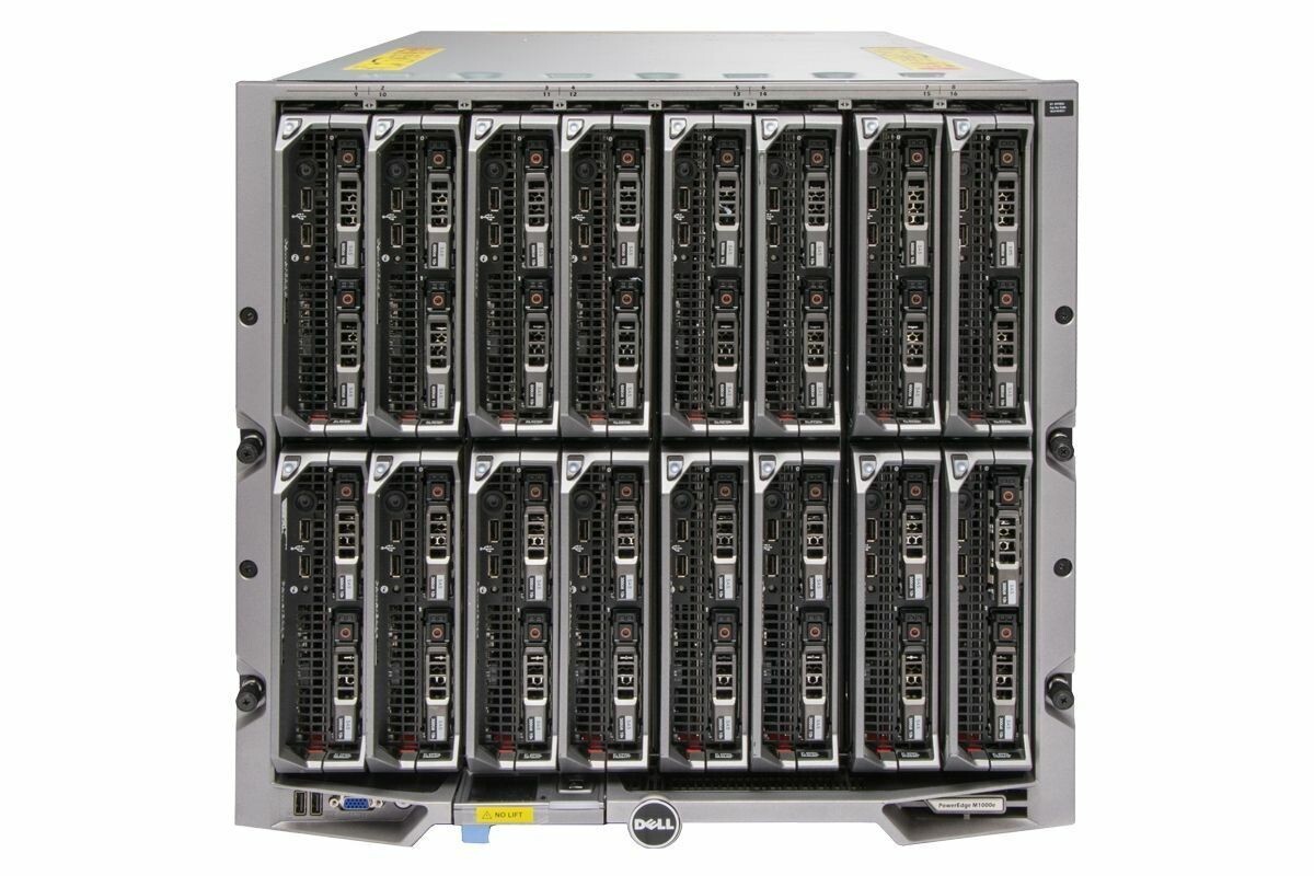 Dell PowerEdge M1000E Chassis W/ 16x M630 Server 2x E5-2690v3 64GB Ram 2x 146GB
