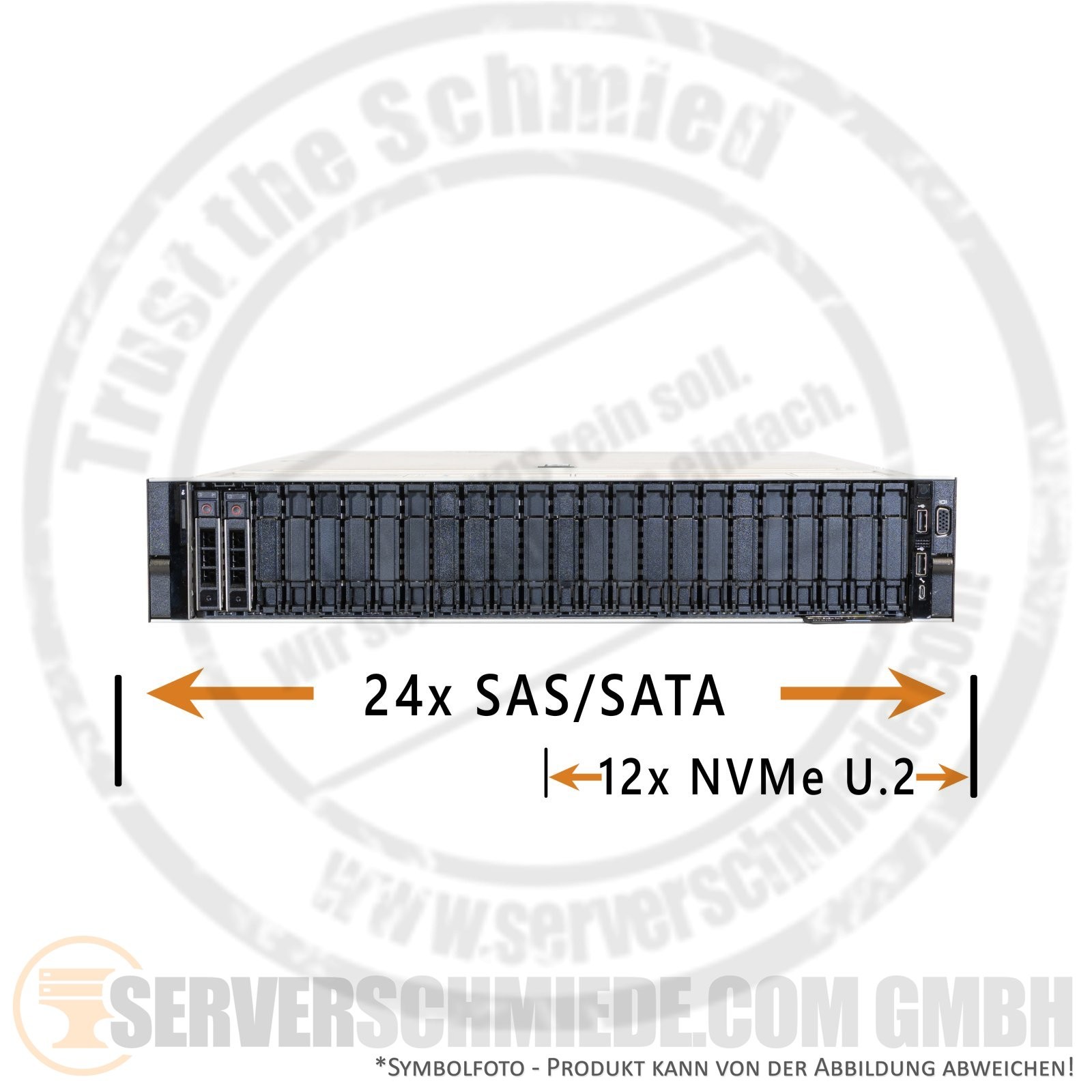 Dell PowerEdge R7515 2U Server 24x 2.5″ SFF 24x SAS/SATA 12x NVMe AMD EPYC Gen2
