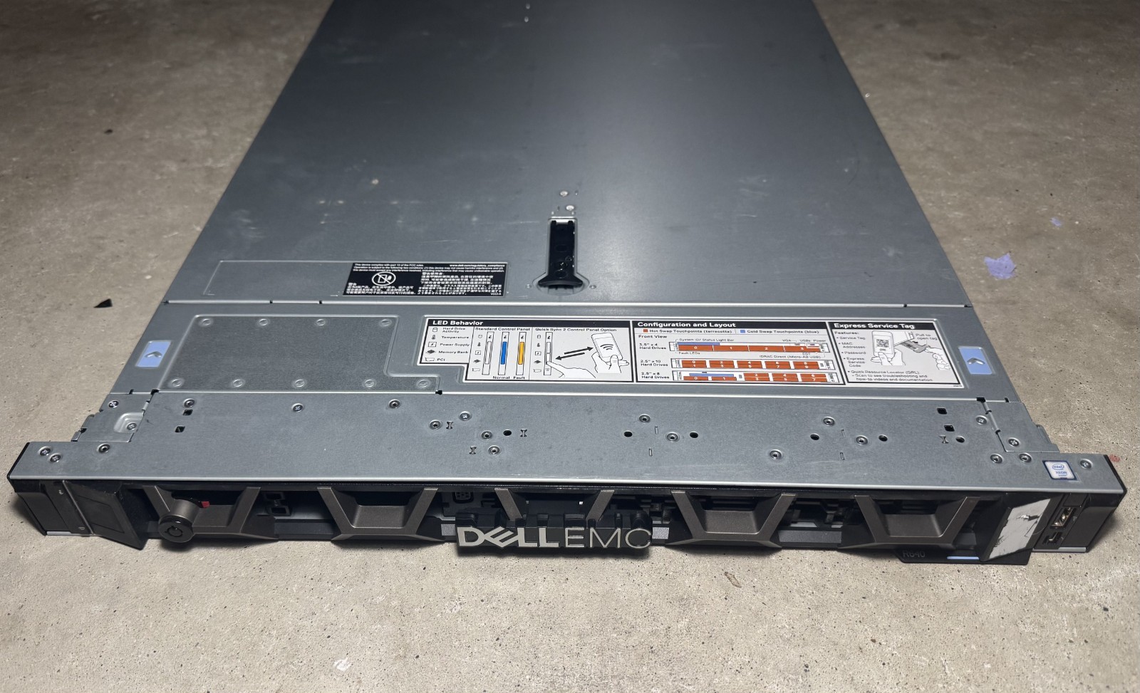 Dell EMC Poweredge R640 Xeon Silver 4210 @2.20GHz 16GB RAM No HDD