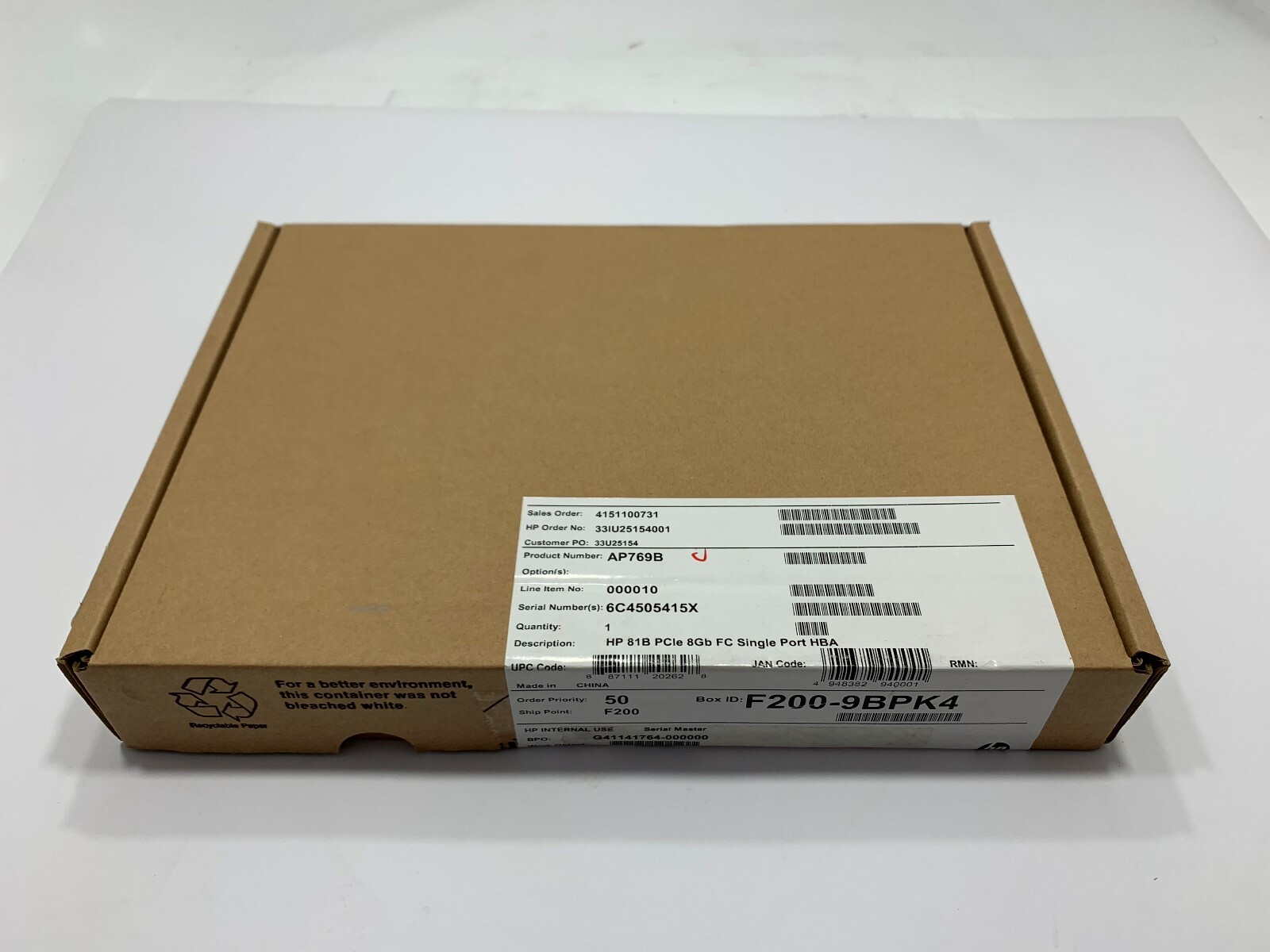 AP769B- HPE 81B PCIe 8GB Fibre Channel Single-Port Host Bus Adapter