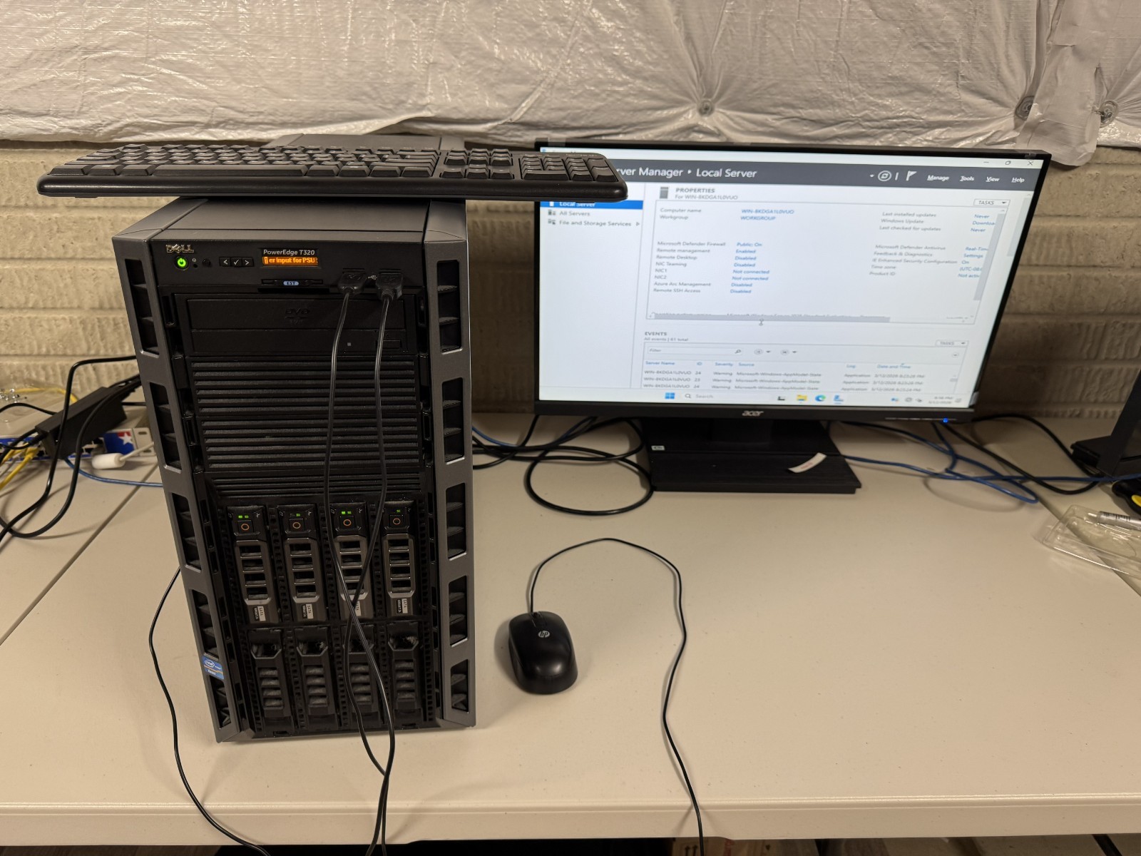 Power Edge T320 CPU- E52407 @ 2.2ghz 24Gb 1TB Windows 2025 Evaluation