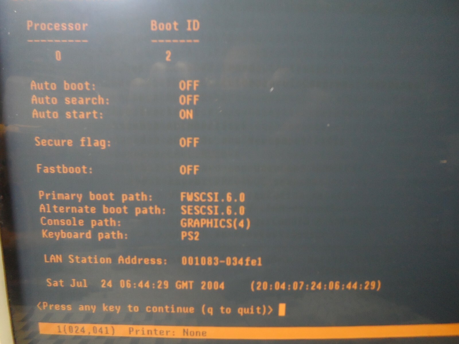 HP VISUALIZE A4988A A4125A C360 Workstation 367MHz 1GB Mem A4553A FX4 Sold AS-IS