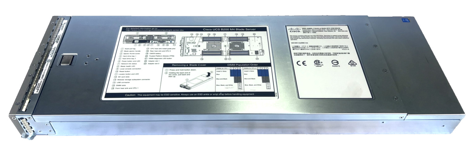 Cisco UCSB-B200-M4 UCS B200 M4 Series Blade Server, Dual E5-2683v3, 0GB, 40G MLO