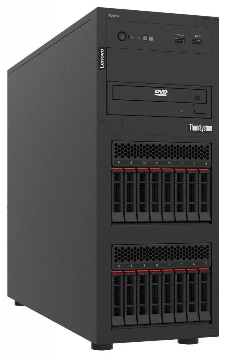 Lenovo ThinkSystem ST250 V2 Xeon E-2378G 64GB 4TB SSD + 8TB RAID Win 2022