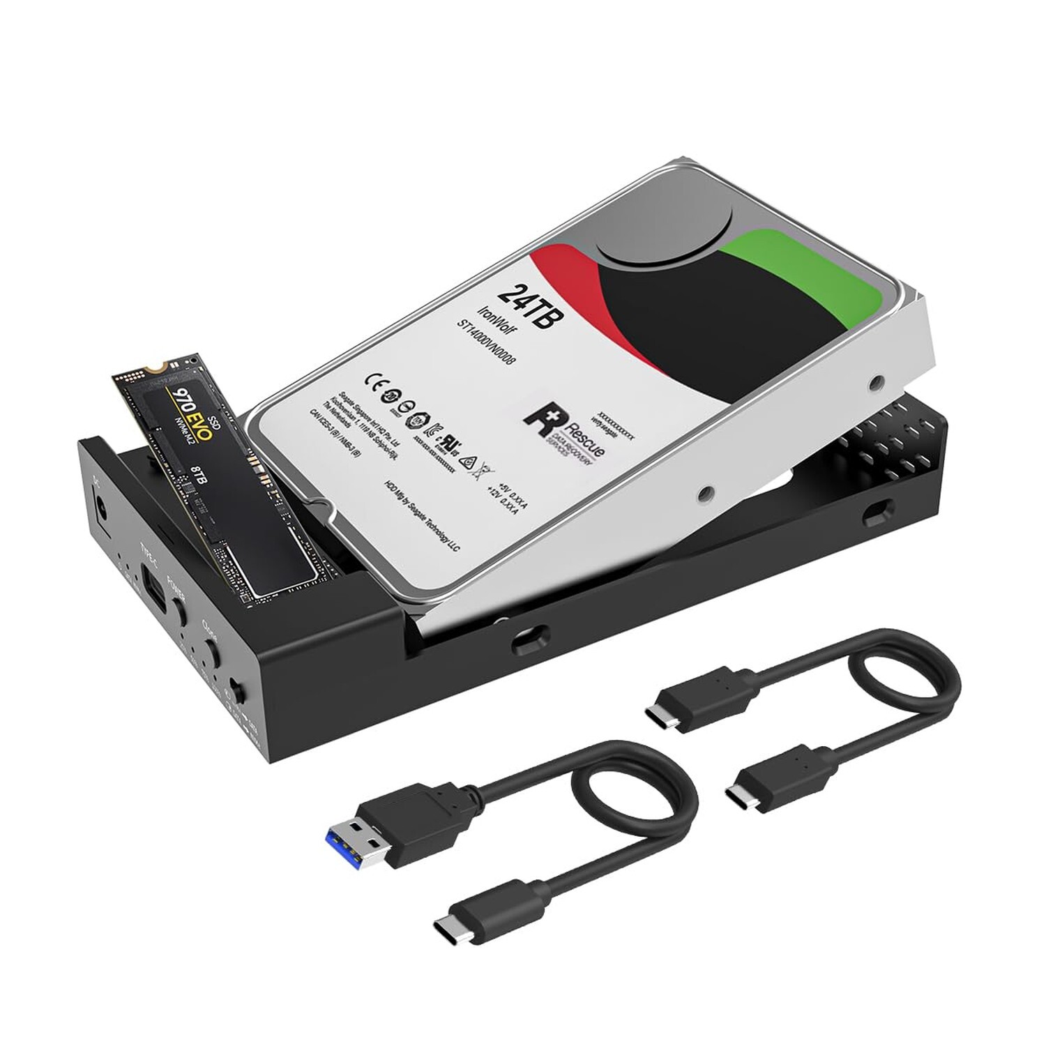 MAIWO USB C M.2 NVMe SSD Enclosure to 3.5” 2.5” SATA Enclosure with Offline…