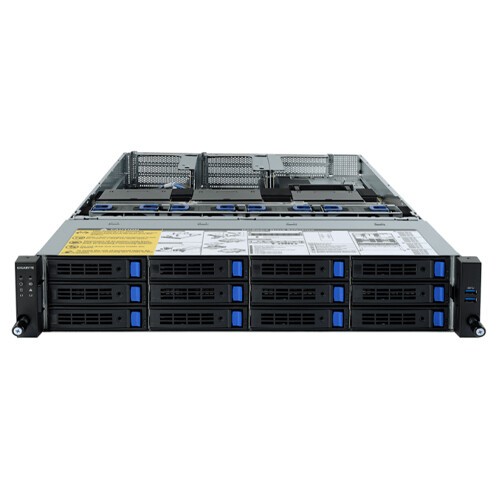 Gigabyte R282-Z96 Server 12X3.5″ 2xAMD EPYC 7702 CPU 8x32GB RAM ,4T M.2, 9364-8i