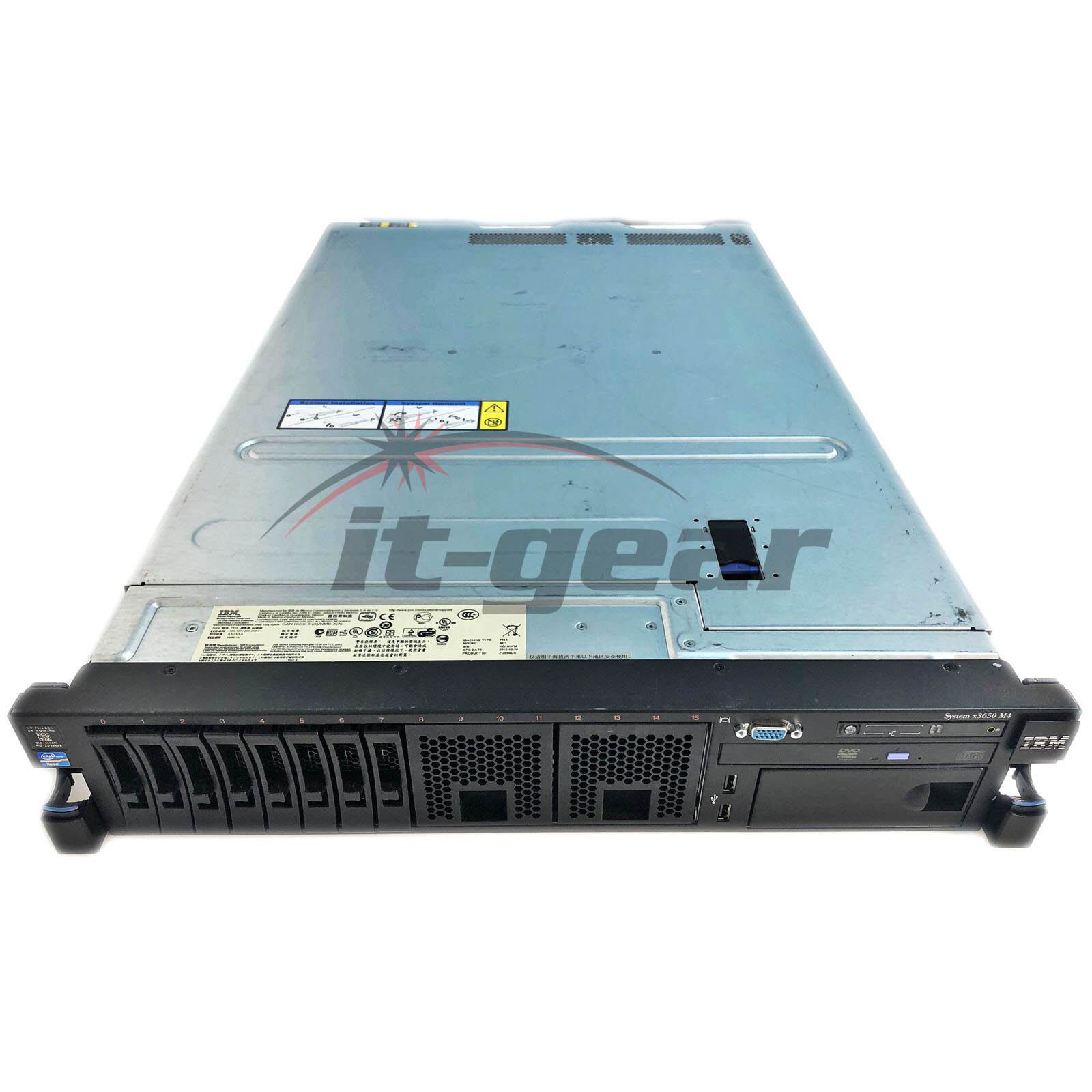 IBM 7915-AC1 X3650 M4, 2 X E5-2620 V2 2.1 GHZ,12GB,2 X 300GB, DUAL 750W PSU,RAID