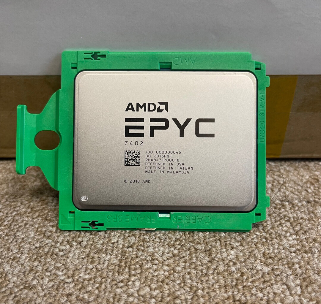 AMD epyc 7402 24 cores 48 threads 2.8ghz up to 3.35ghz 180w CPU processor