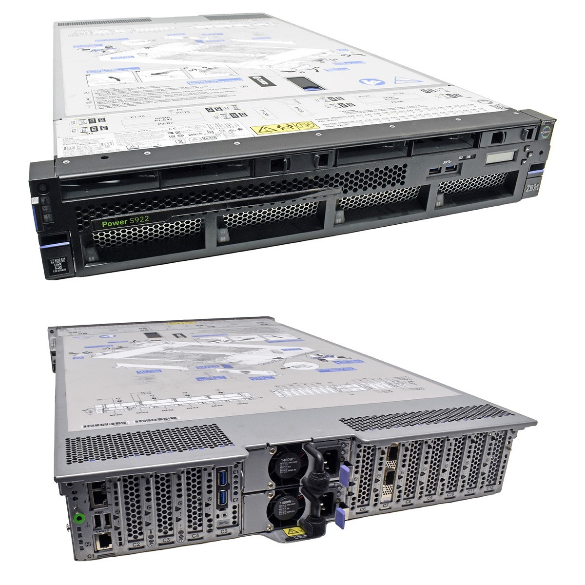 IBM Power S922 Server 2x Power9 CPU 8C 0GB PC4 8x SFF 2.5 2U 2-Port 25GbE SFP28