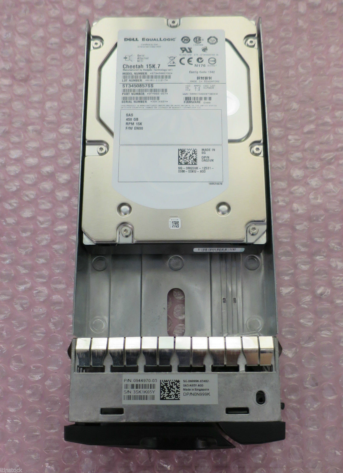 Dell EqualLogic 450Gb 15K SAS N999K RG5VK 0944970-03 RS450G15-SAS-X15-DELL Drive
