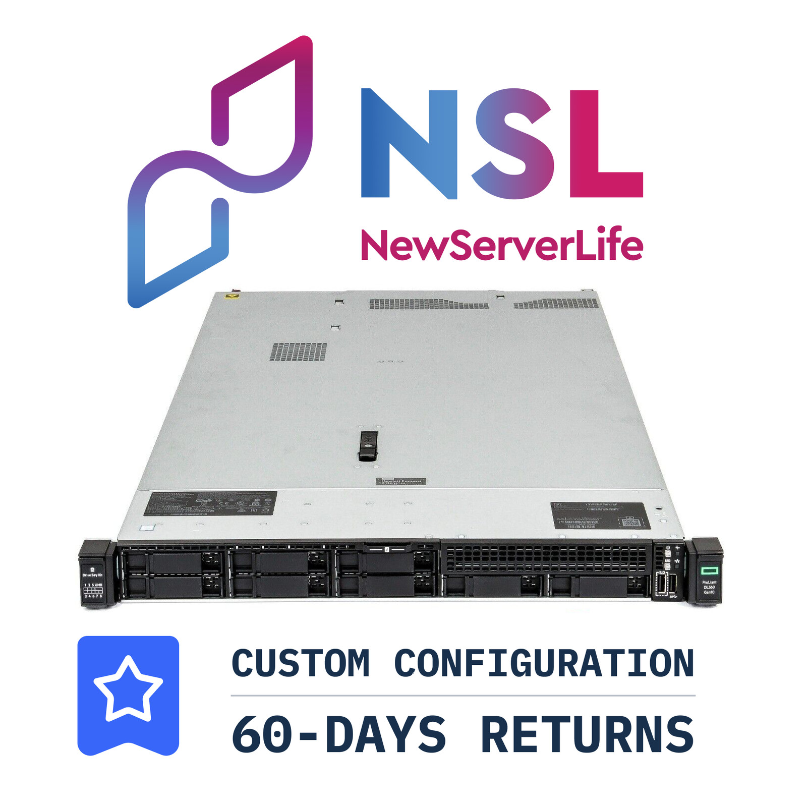 HP ProLiant DL360 Gen10 8SFF 2x Gold 6148 2.4GHz =40 Cores 64GB P408i-a 4xRJ45
