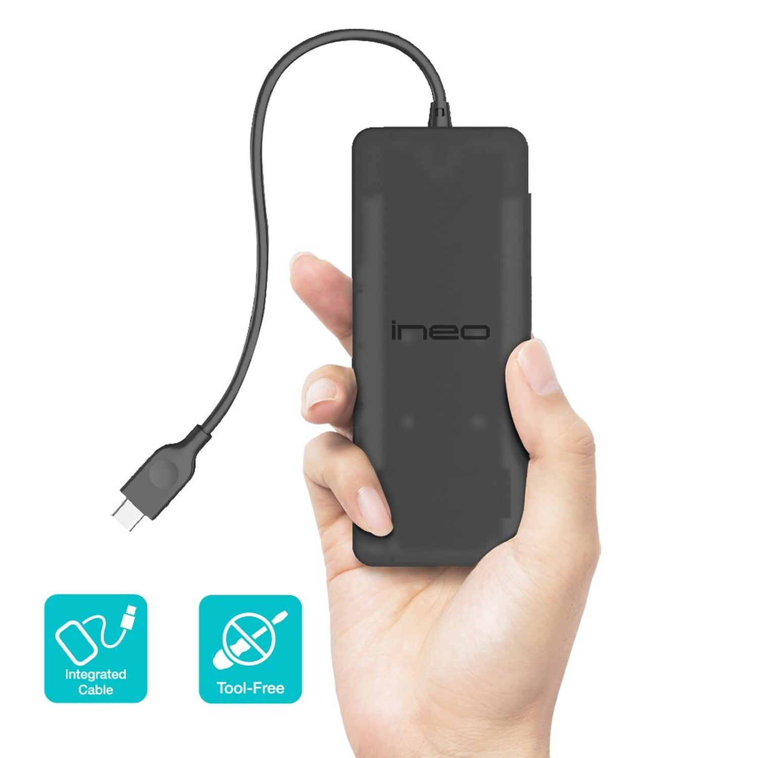 ineo M.2 NVMe (PCIe) SSD Tool-Free Enclosure to USB 3.2 Gen 2 Type C [C2575 M…