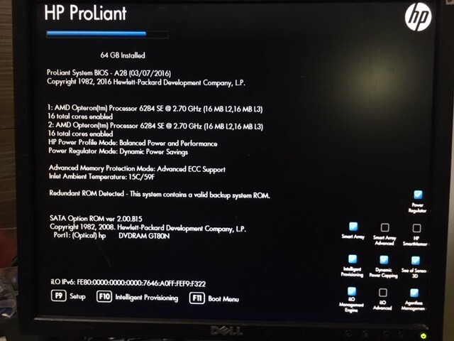 HP PROLIANT DL385p G8 2X AMD Opteron 6284 SE 2.70Ghz 64GB Memory no HDD DVDRW