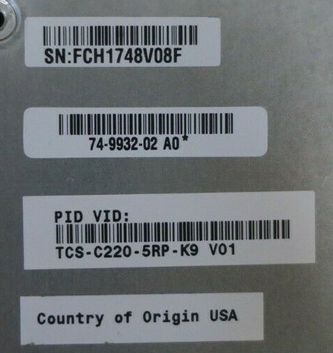 Cisco UCS C220 M3 2x E5-2609 2.4GHz 32GB RAM 2x 600GB 10K HDD 8-Bay 1U Server