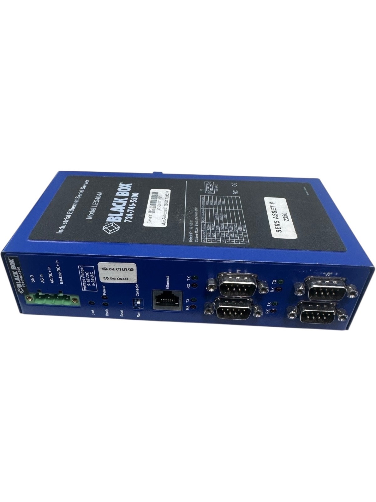 Black Box LES404A Industrial Ethernet Serial Server **SALE**