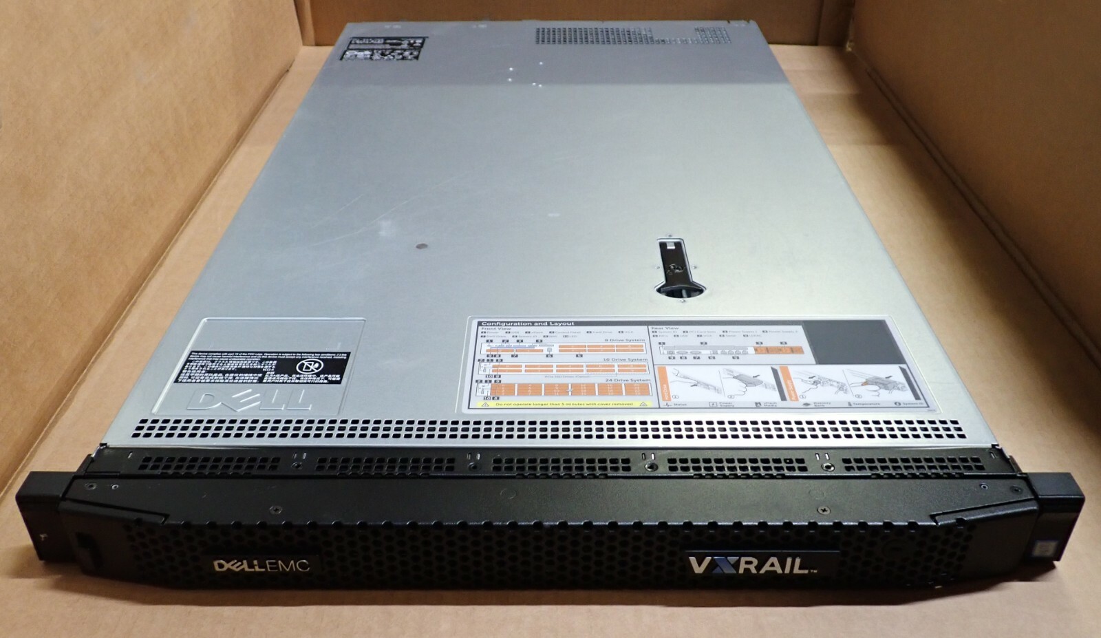 Dell EMC VXRAIL E460F 2x E5-2600v3/v4 CPU 24x DIMM 10x 2.5″ Bay CTO 1U Server