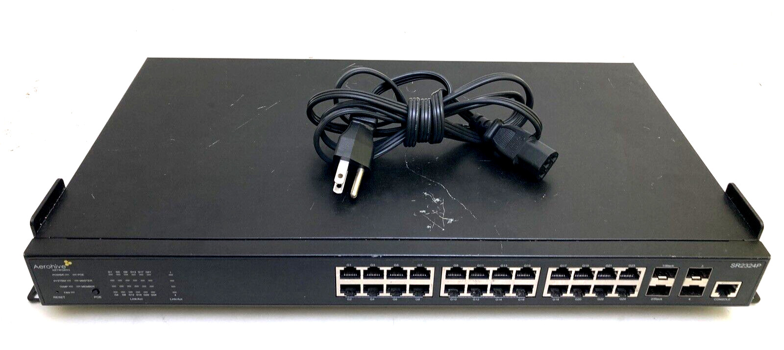 Aerohive Networks 24x Gigabit Ethernet Switch – AH-SR-2324P *Tested* Fast Ship!