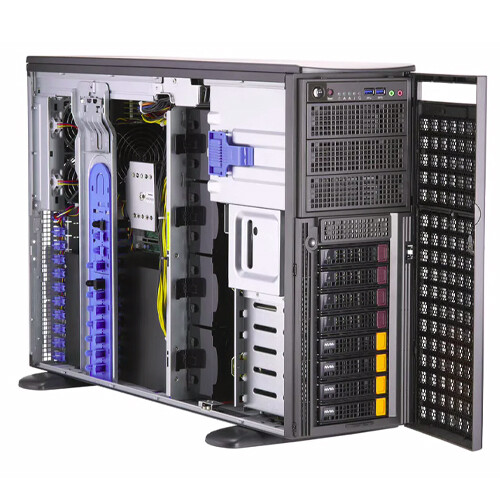 Supermicro SYS-740GP-TNRT Server 8X3.5″ 2X 2200W PSU Support LGA-4189 CPU 5X GPU