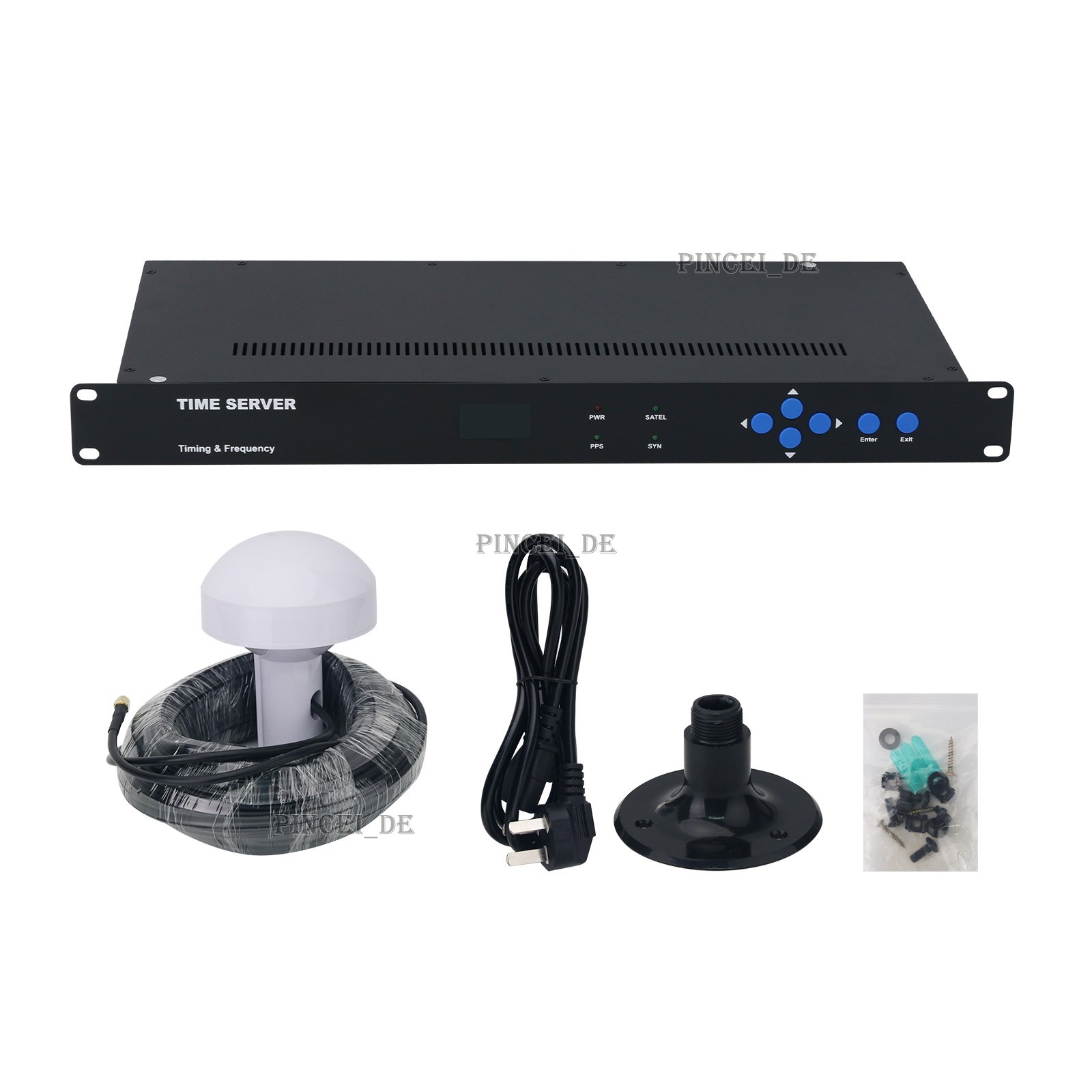 NTP Network Time Server 1U Rack Type 2 Network Ports + 20m Mushroom Antenna